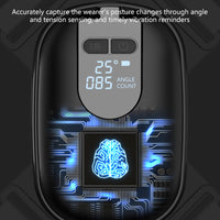 Illustration of the posture trainer digital angle display and reminder counter